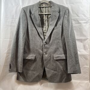 Hardy Amies Designed In Great Britain  Mens Blazer 38R  100% Cashmere Green Gray